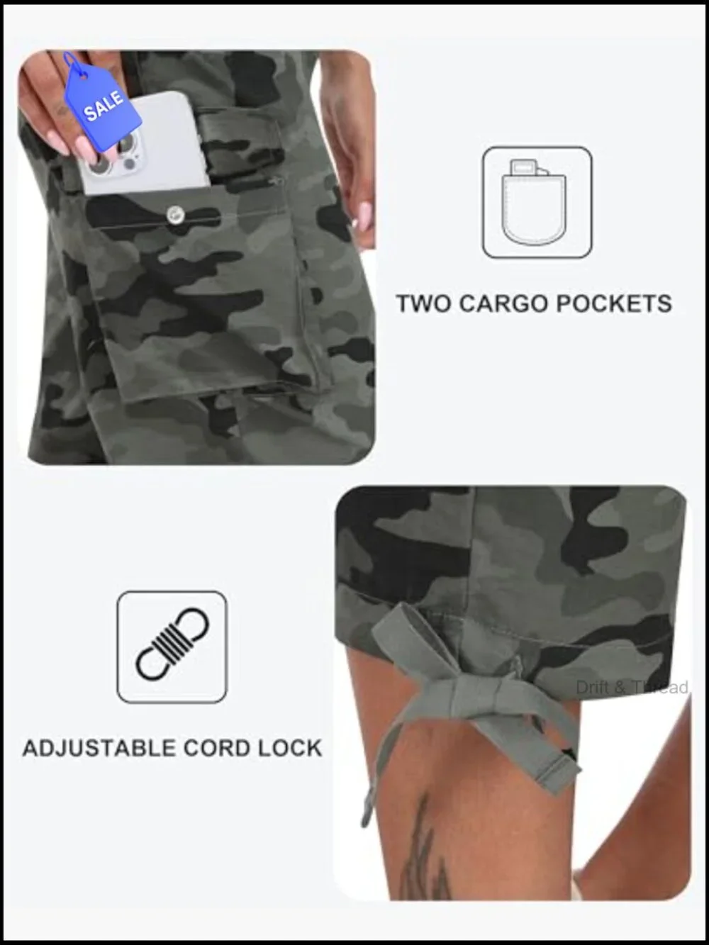 Women's Cargo Capris Pants Loose Fit Hiking Quick Dry Travel Summer